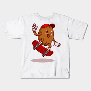 Coffee bean cartoon character Kids T-Shirt